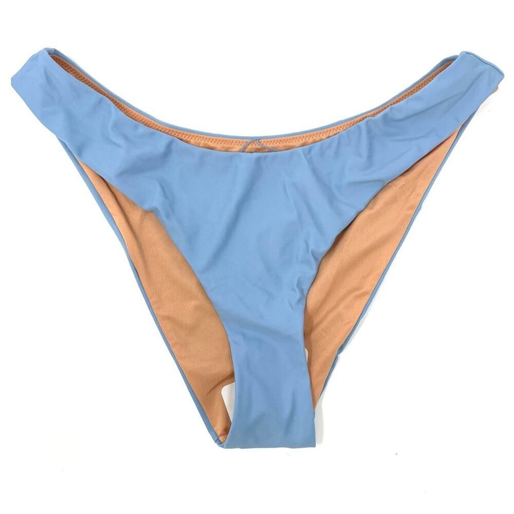 J. Crew Curved-waist Cheeky Bikini Bottom Powder Blue Women's Medium BC125 $59
